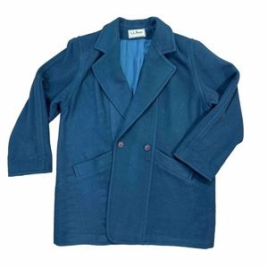 L.L. Bean Womens Green Wool Overcoat Jacket Size 18  Thinsulate Insulation Coat